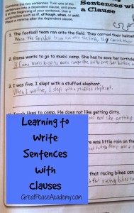 Learning Sentences in Homeschool