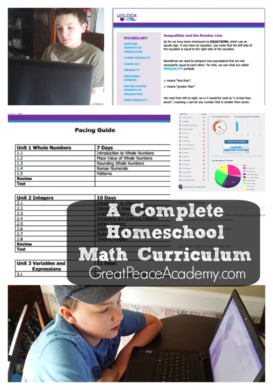 A Complete Homeschool Math Curriculum using Unlock Math | Great Peace Academy