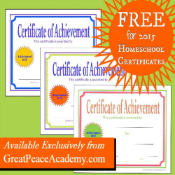 Homeschool Award Printable Certificates | Great Peace Living
