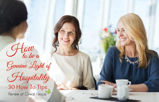 How to be a light of hospitality to your community. by Renee at Great Peace
