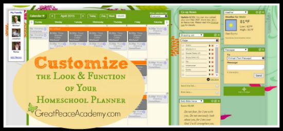 Customize the Look and Function of Your Homeschool Planner with Homeschool Planet, Review at Great Peace Academy