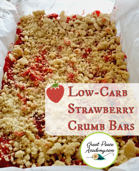 Low Carb Strawberry Crumb Bar Recipe | GreatPeaceLiving.com