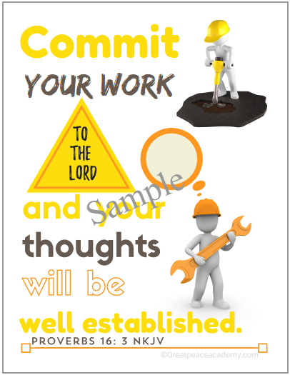 Responsibility Scripture Art for Boys | GreatPeaceAcademy.com #ihsnet #homeschool